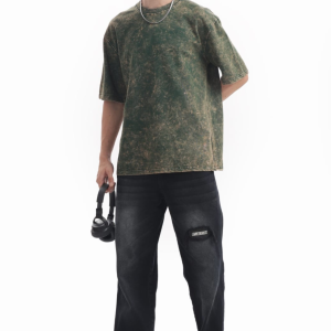 Acid Wash T-shirt Oversized 240 GSM - Bottle Green