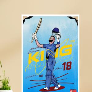 King Kohli - A3 Wall Poster