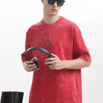 Acid Wash T-shirt Oversized 240 GSM - Red