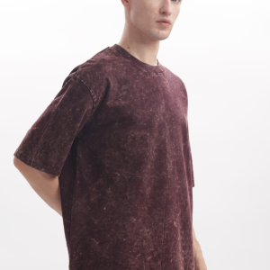 Acid Wash T-shirt Oversized 240 GSM - Grape Wine