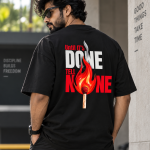 Dhirra Men's Oversized Graphic Printed Motivation Quote T-Shirt | 100% Cotton Round Neck Half Sleeve T Shirt | Until It's Done Tell None Motivational Design | Casual Streetwear Tshirt